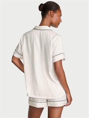 Glazed Saten Şortlu Pijama Takımı