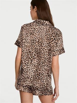 Glazed Saten Şortlu Pijama Takımı