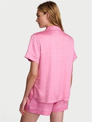 Glazed Saten Şortlu Pijama Takımı
