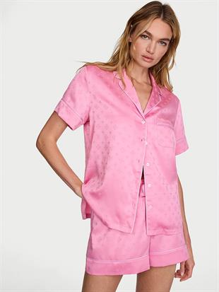 Glazed Saten Şortlu Pijama Takımı