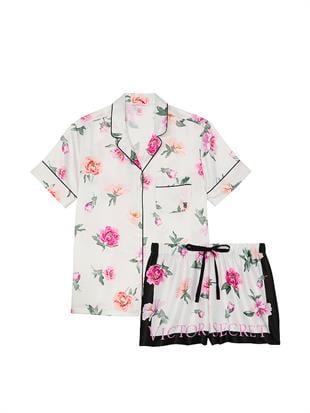 Glazed Saten Şortlu Pijama Takımı
