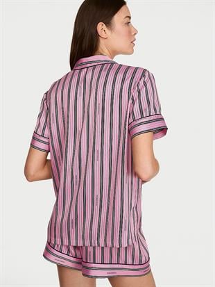 Glazed Saten Şortlu Pijama Takımı