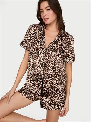 Glazed Saten Şortlu Pijama Takımı
