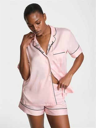 Glazed Saten Şortlu Pijama Takımı
