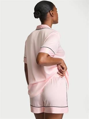 Glazed Saten Şortlu Pijama Takımı