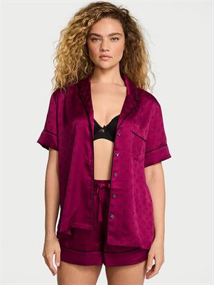 Glazed Saten Şortlu Pijama Takımı