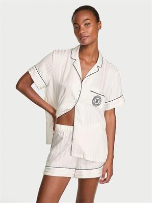 Glazed Saten Şortlu Pijama Takımı