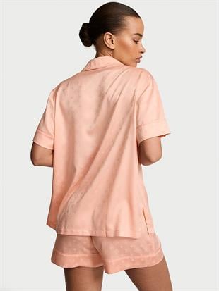 Glazed Saten Şortlu Pijama Takımı