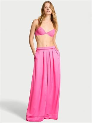 Glazed Saten Ultra Geniş Paçalı Pijama Altı