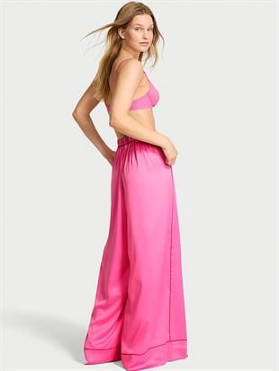 Glazed Saten Ultra Geniş Paçalı Pijama Altı