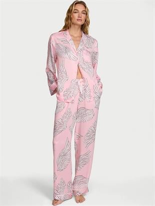 Glazed Saten Uzun Pijama Takımı