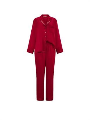 Glazed Saten Uzun Pijama Takımı