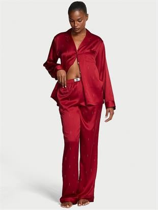 Glazed Saten Uzun Pijama Takımı