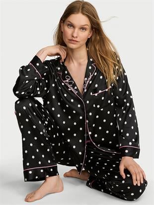 Glazed Saten Uzun Pijama Takımı
