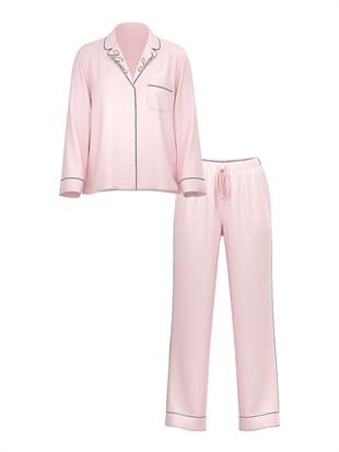 Glazed Saten Uzun Pijama Takımı