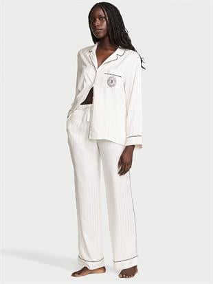 Glazed Saten Uzun Pijama Takımı