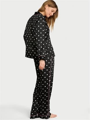 Glazed Saten Uzun Pijama Takımı