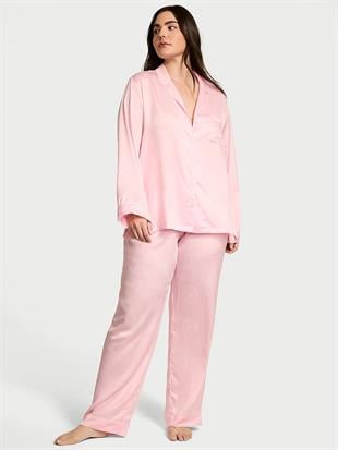 Glazed Saten Uzun Pijama Takımı