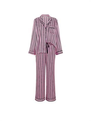 Glazed Saten Uzun Pijama Takımı