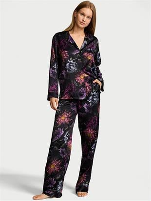 Glazed Saten Uzun Pijama Takımı