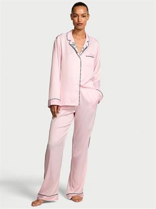 Glazed Saten Uzun Pijama Takımı