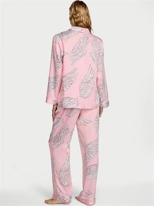 Glazed Saten Uzun Pijama Takımı