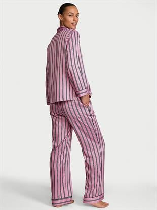 Glazed Saten Uzun Pijama Takımı