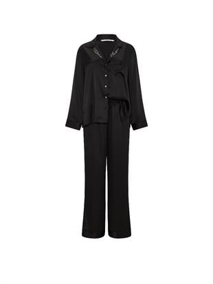 Glazed Saten Uzun Pijama Takımı