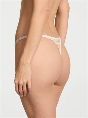 Gradyan Işıltılı Askılı Dantelli V-String Külot