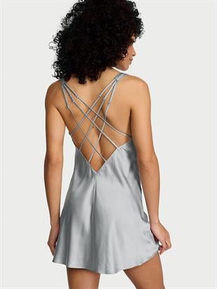 Gradyan Işıltılı Askılı Saten Gecelik