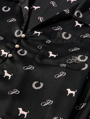 GRW PINK™ Saten Uzun Kollu Üst ve Altlı Pijama Takımı