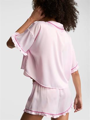 GRWPINK™ Saten Kısa Kollu ve Şortlu Pijama Takımı