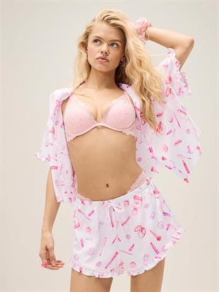 GRWPINK™ Saten Kısa Kollu ve Şortlu Pijama Takımı