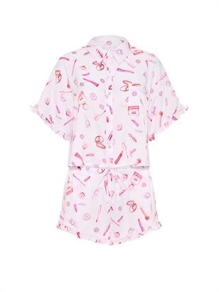 GRWPINK™ Saten Kısa Kollu ve Şortlu Pijama Takımı