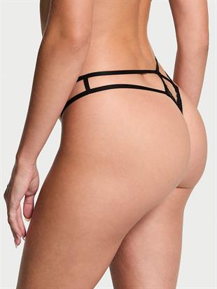 Gül Dantelli Crotchless Tanga