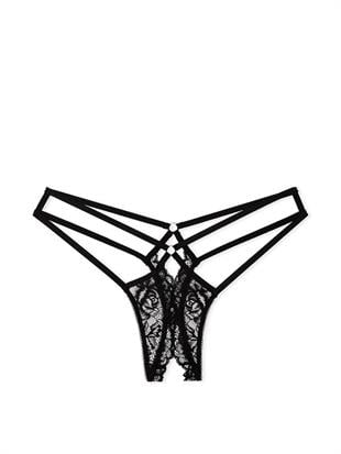 Gül Dantelli Crotchless Tanga