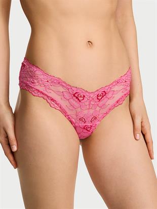 Gül Dantelli Derin Bacak Kesim Cheeky Külot