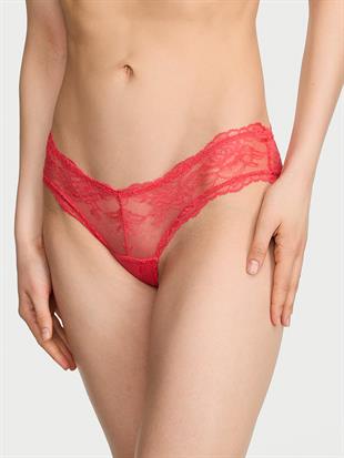 Gül Dantelli Derin Bacak Kesim Cheeky Külot