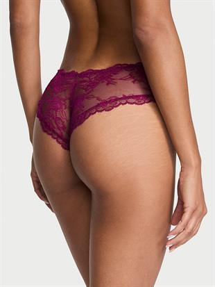 Gül Dantelli Derin Bacak Kesim Cheeky Külot
