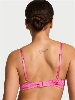 Gül Dantelli Desteksiz Dekolteli Demi Sütyen