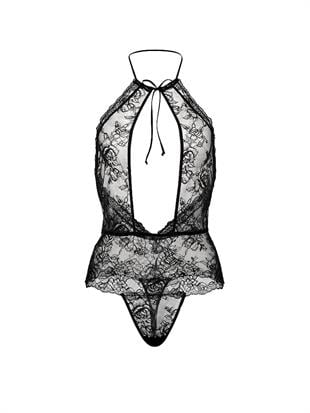 Gül Dantelli Halter Yaka Teddy