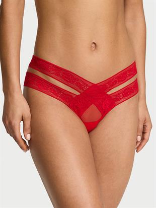 Gül Detaylı Dantelli Dekolteli Cheeky Külot