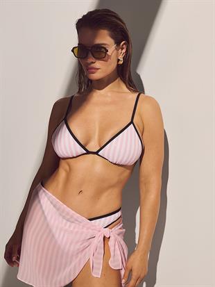 Heritage Çizgili Işıltılı Üçgen Bikini Üstü