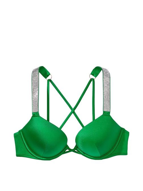 Işıltılı Askılı 2 Beden Büyük Gösteren Push-Up Bikini Üstü
