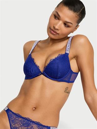 Işıltılı Askılı Dantelli Hafif Dolgu Destekli Dekolteli Demi Sütyen