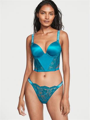 Işıltılı Askılı Dantelli Push-Up Büstiyer