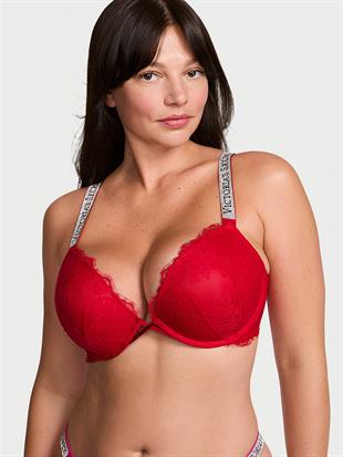 Işıltılı Askılı Dantelli Push-Up Sütyen