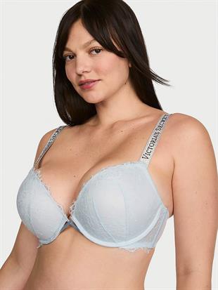 Işıltılı Askılı Dantelli Push-Up Sütyen