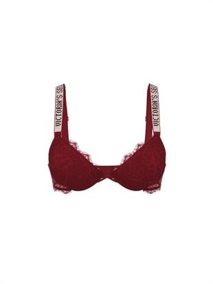 Işıltılı Askılı Dantelli Push-Up Sütyen