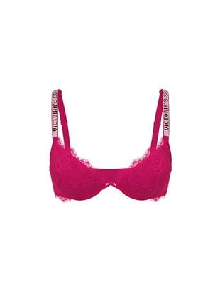 Işıltılı Askılı Dantelli Push-Up Sütyen